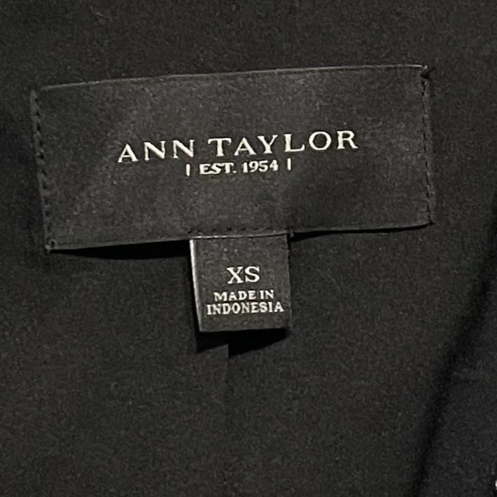 Ann Taylor XS Black White Floral Button Down Jacket Blazer - Picture 3 of 5